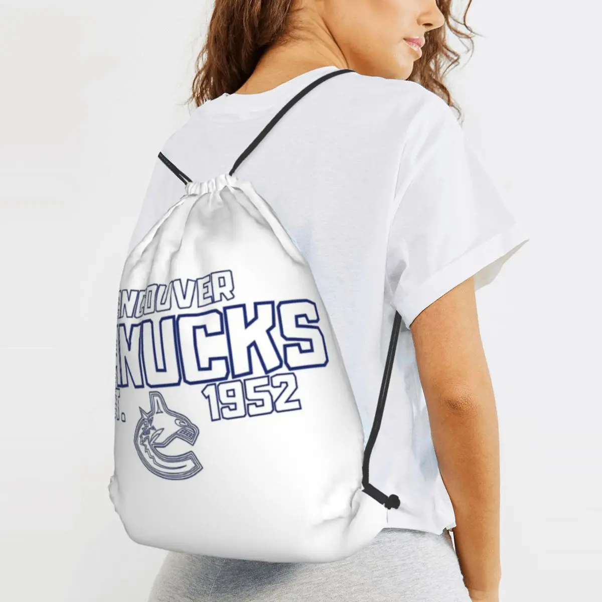 Vancouver Canucks Hockey Canada Backpacks Multi-function Drawstring Bundle Pocket Sundries Bag Book Bags for Man Woman Students