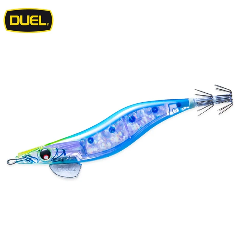 DUEL LQ DARTER Wooden Shrimp Squid Egi Jig Lure Luminous Boat Fishing Squid Shore Cuttlefish Luya Bait Blow Hook