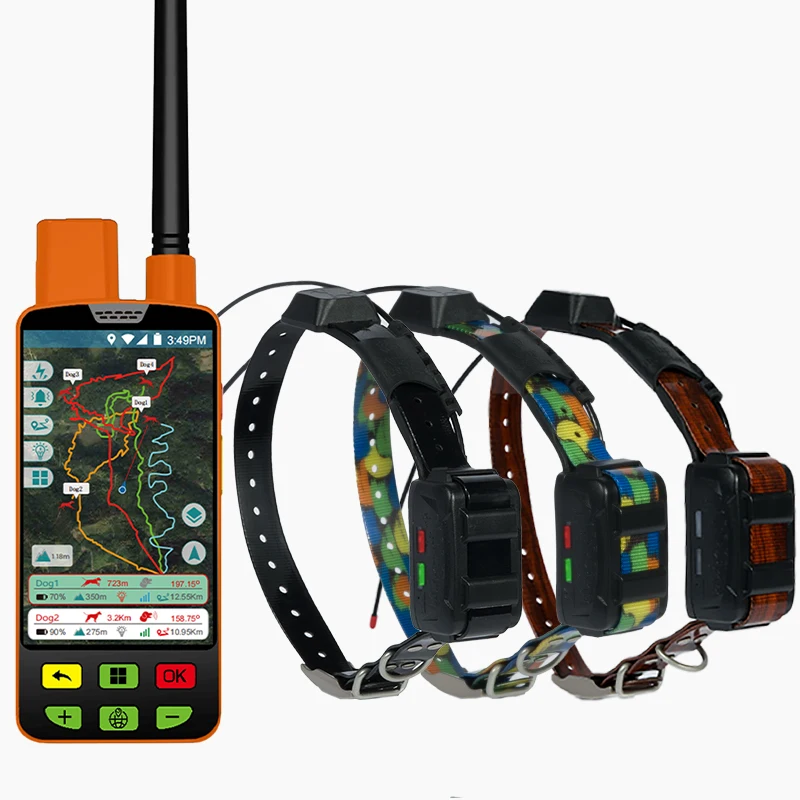 Advanced hunting dog GPS tracker and training collar Large screen dual-thread data backup English version