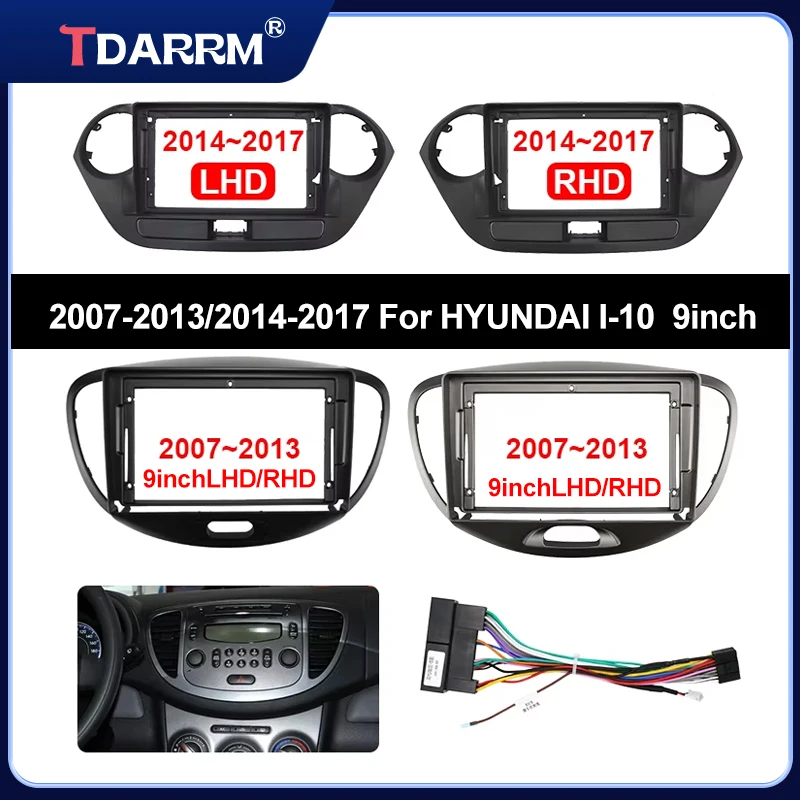 

For HYUNDAI I10 2007-2013 2014-2017Car Stereo Radio DVD Panel Audio Mount Fascia Kit Multimedia Wireless Carplay Radio DVD Kit