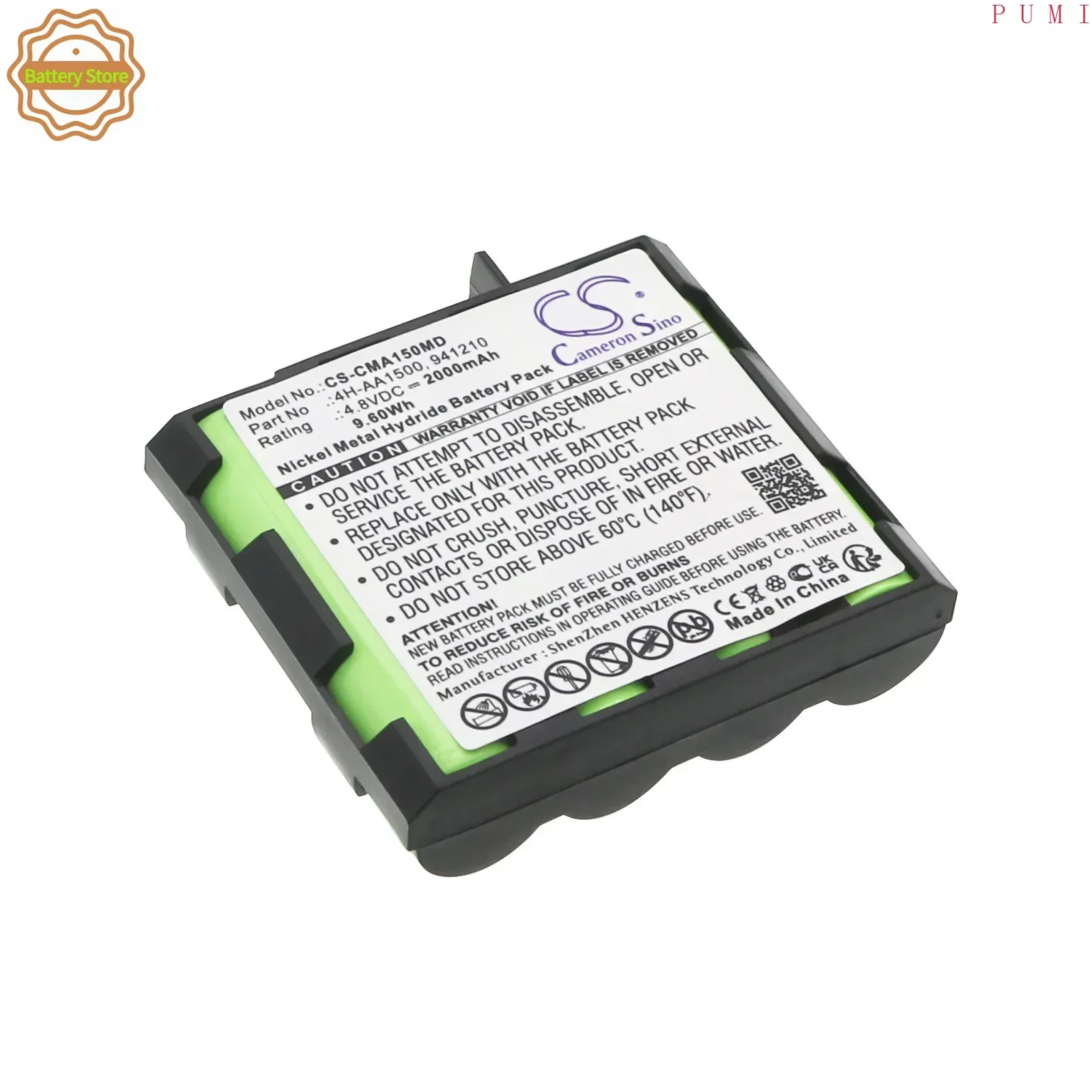 CS Replacement Battery for Compex Mi,Mi-Sport,MI-Fitness,Runner,Enegry Mi-Ready,Vitality,Perform PN:4H-AA1500 2000mAh / 9.6Wh