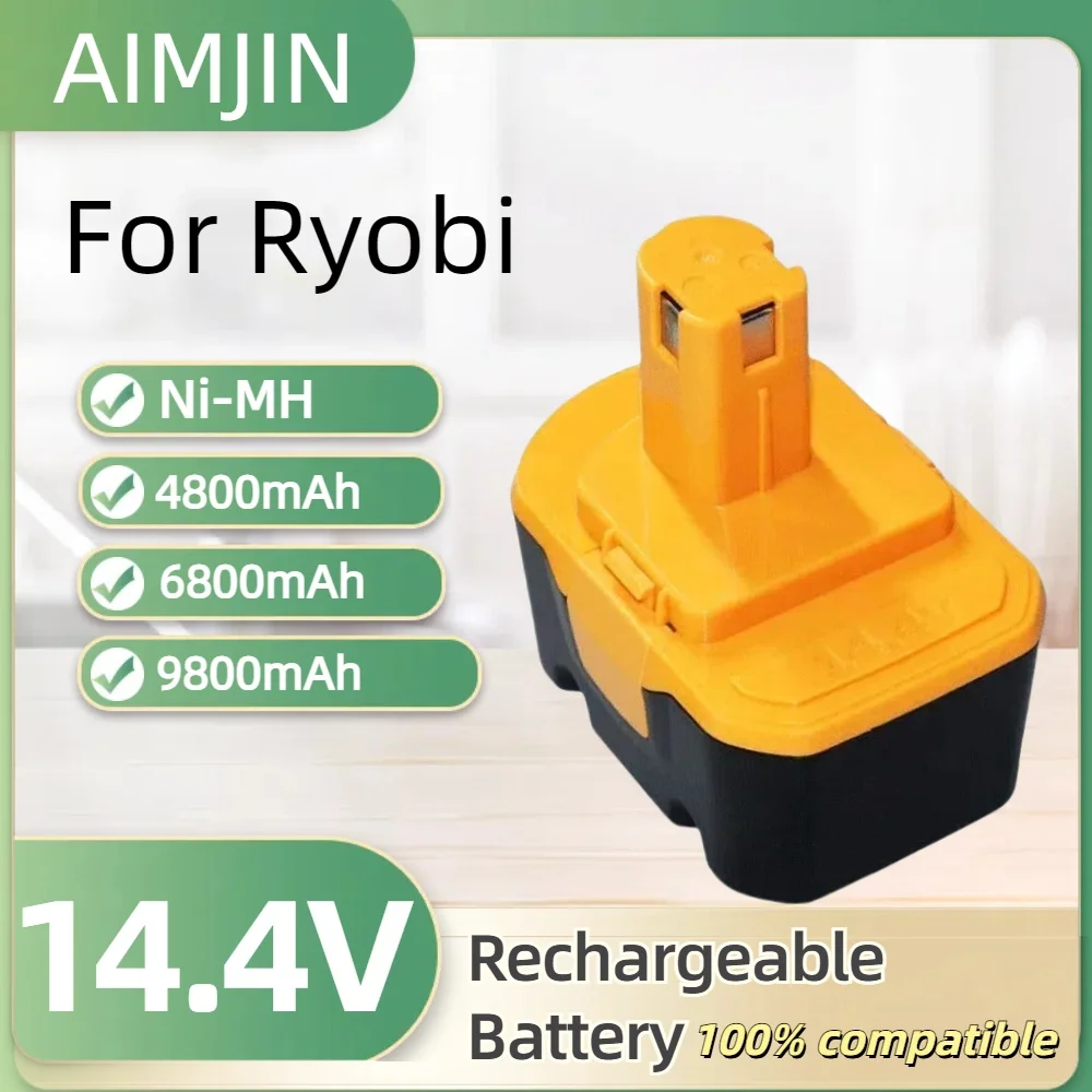 

For Ryobi 14.4V 4800mAh/6800mAh/9800mAh Ni-MH Rechargeable Battery Suitable For Ryobi Cordless Power Tools