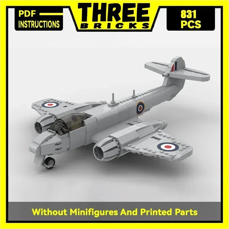 Moc Building Bricks Military Model 1:35 Scale Meteor F Mk.4 Fighter Technology Blocks Gifts Christmas Toys DIY Sets Assembly