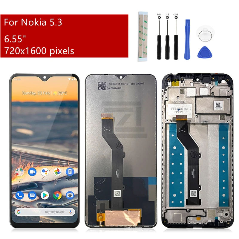 For Nokia 5.3 LCD Display Touch Screen Digitizer Assembly TA-1156, TA-1159, TA-1164 Display Replacement Repair parts 6.26\