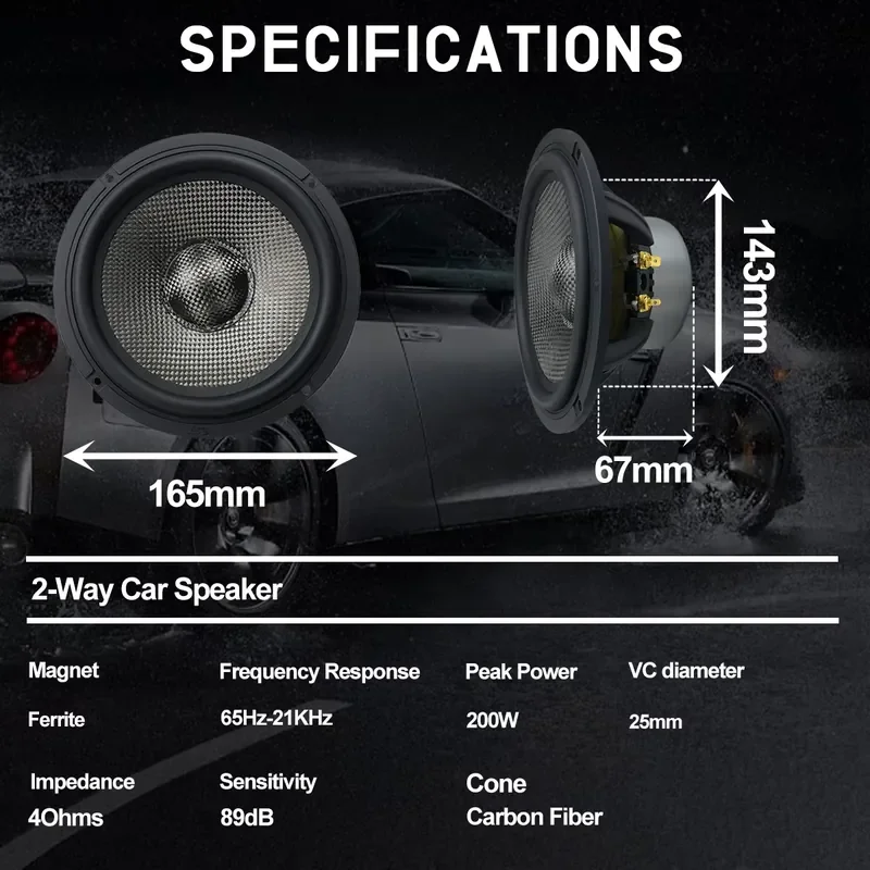 New Arrival Zeming Audio Best OEM 6.5 Inch 4Ohms 2-way Car Component Speaker System for Cars view 3