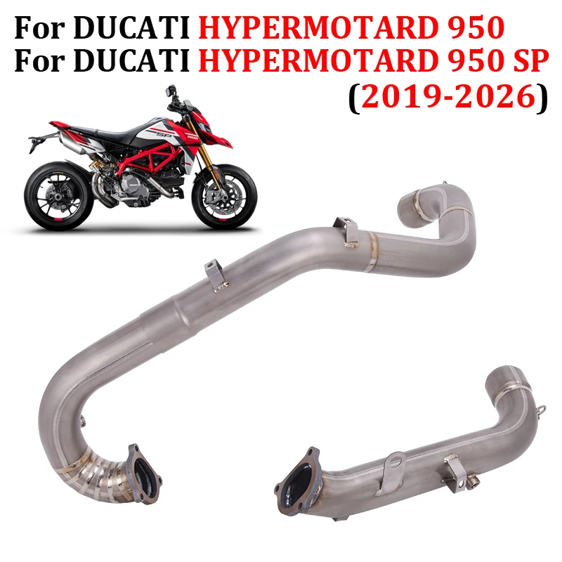Slip On For DUCATI HYPERMOTARD 950 & SP 2019 - 2026 Motorcycle Exhaust Titanium Alloy Front Head Tube Link Pipe Muffler Modify