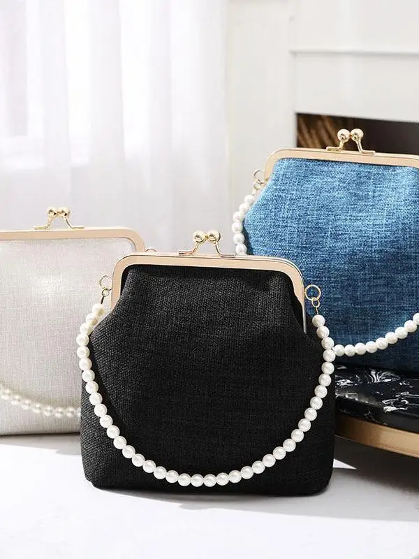 

Модная сумка-кроссбоди Ele Pearl в стиле ципао, универсальная сумка на одно плечо с застежкой в стиле ханьфу, мягкая полиэстеровая сумка