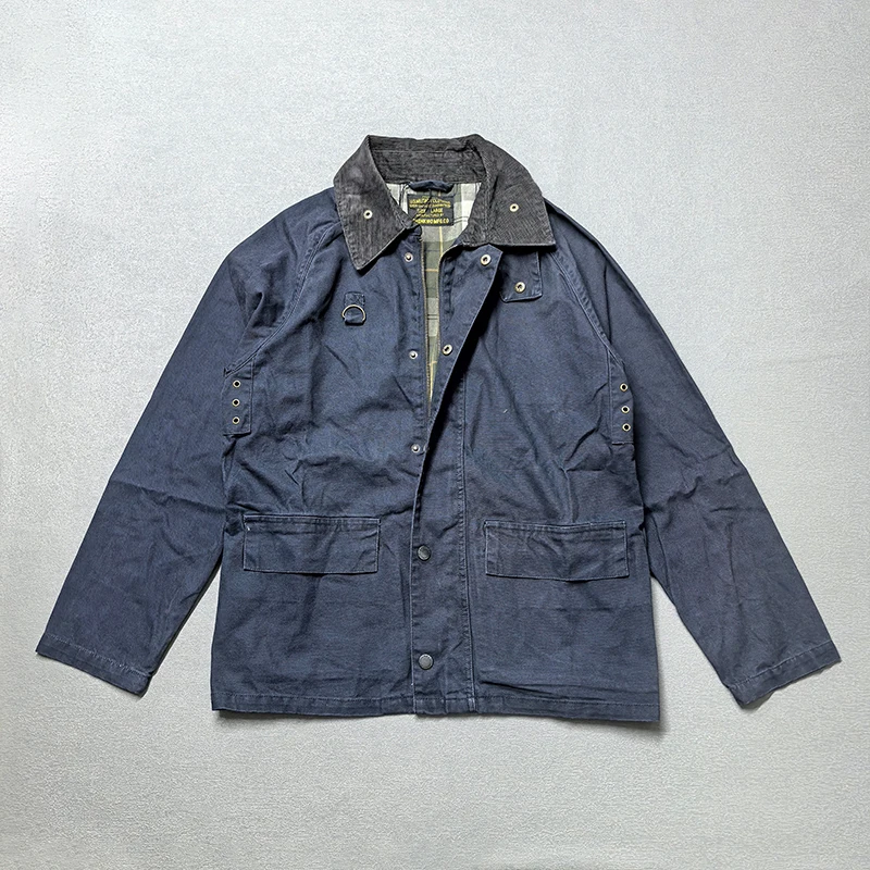 

Autumn Winter American Retro Corduroy Collar Multi-functional Hunting Cargo Jacket Men's 100% Cotton Multi-pocket Fishing Coat