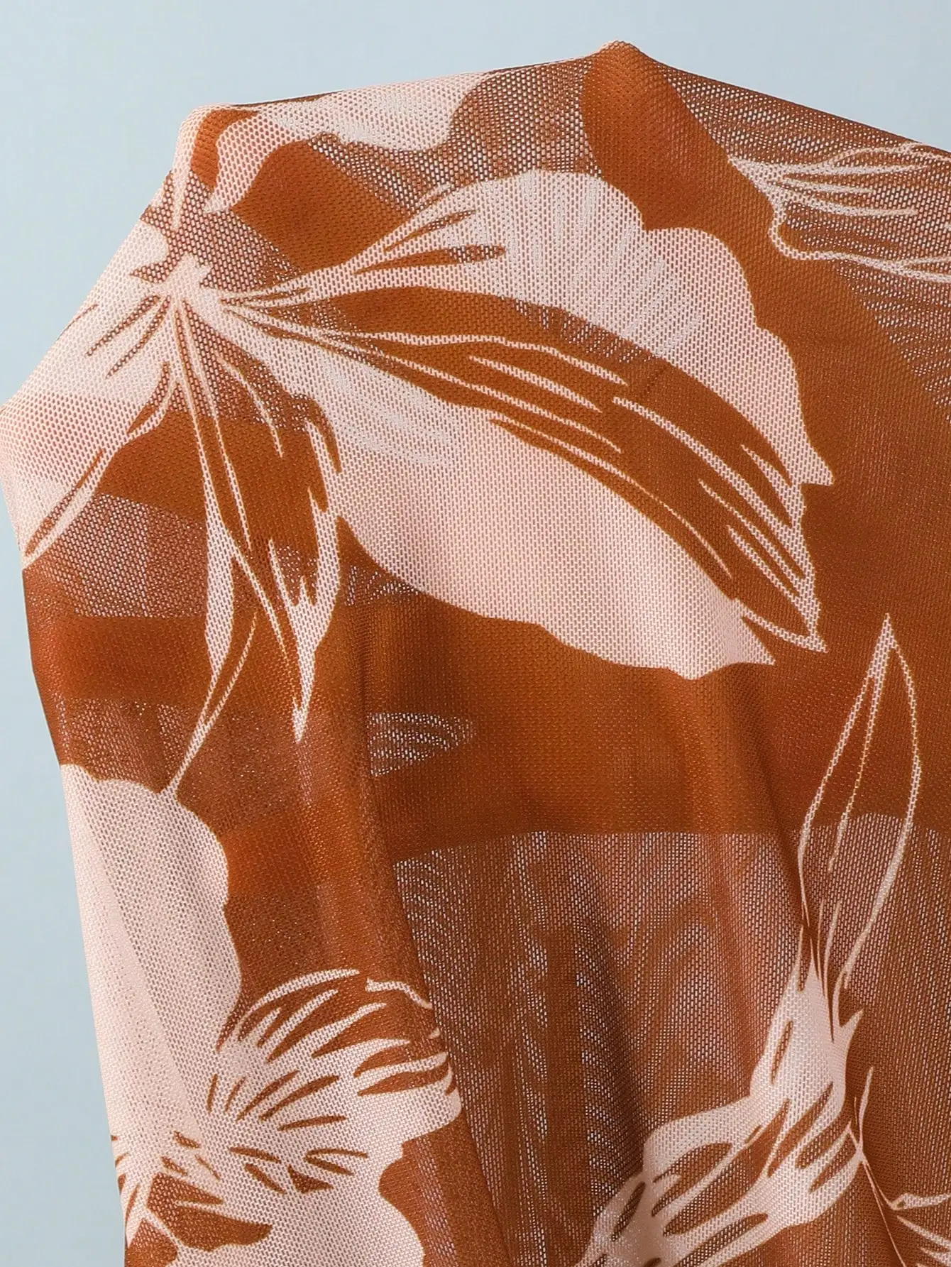 

Женский слитный купальник с цветочным принтом, вырезами, драпировкой на талии и комплектом из макси-юбки на завязках для лета