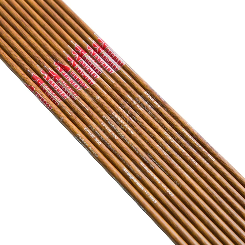 Linkboy Flechas carbono piel madera para arco recurvo caza - imagen 3