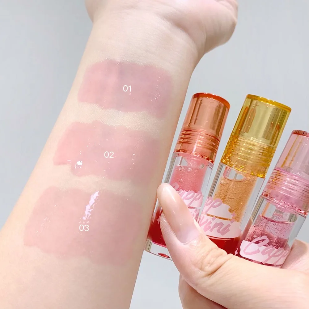 Cappuvini 하이 드레이팅 온도 색상 변경 립 오일은 립 라인을 감소시킵니다. 모이스춰 라이징 데일리 케어 립 글레이즈 립밤