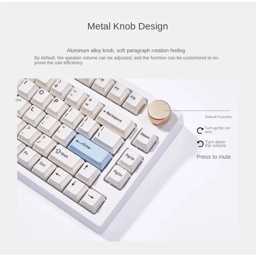 Keydous NJ80 Bluetooth5.0 2.4g Tri-mode Portable Gasket  Mechanical Keyboard 75%Layout Matching Hot-swappable MAC iPad Ergonomic