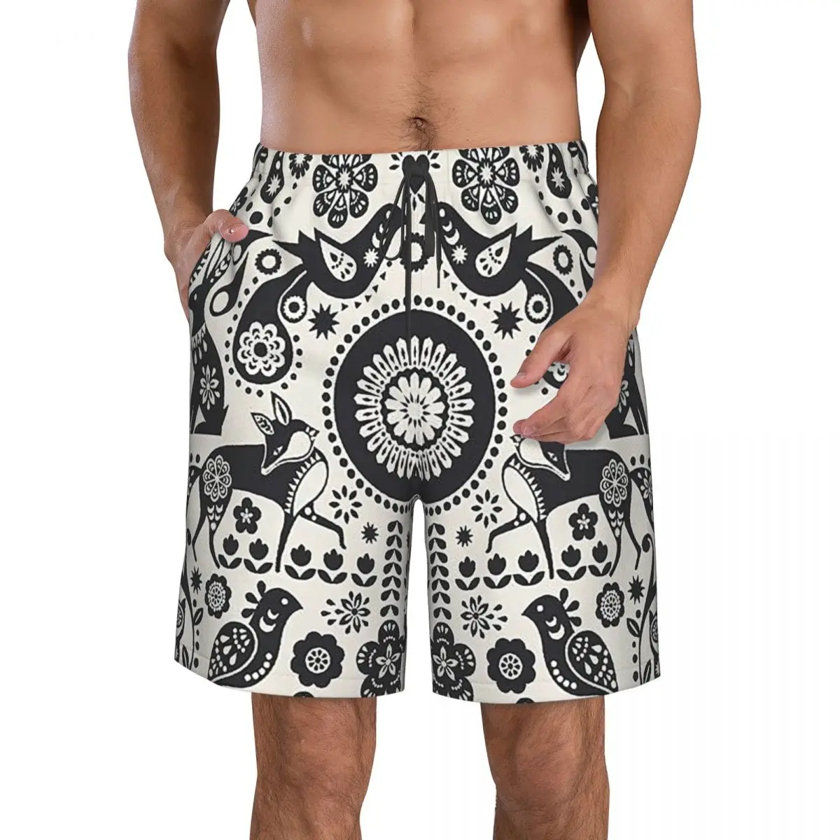 ORIENTAL RUG Men's Beach Shorts Fitness Quick-drying Swimsuit Funny Street Fun 3D Shorts