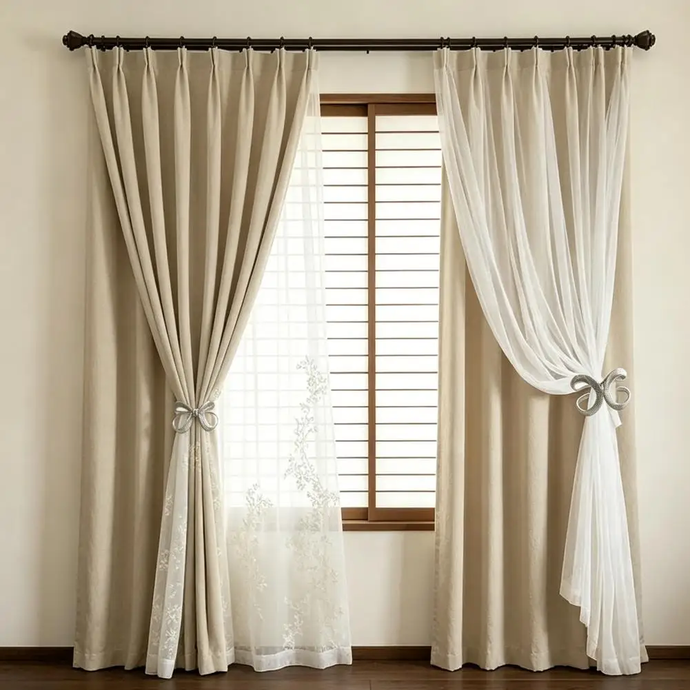 Modern Curtain Tieback Renters Curtain Holder Curtain Buckle Double C Shape Tieback Anti-oxidation Holder for Home Decor Easy