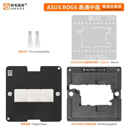 AMAOE Middle Layer Reballing Stencil Template For AUSU Rog6 R0G6 ROG 6 Positioning Plate Solder Tin Planting Net