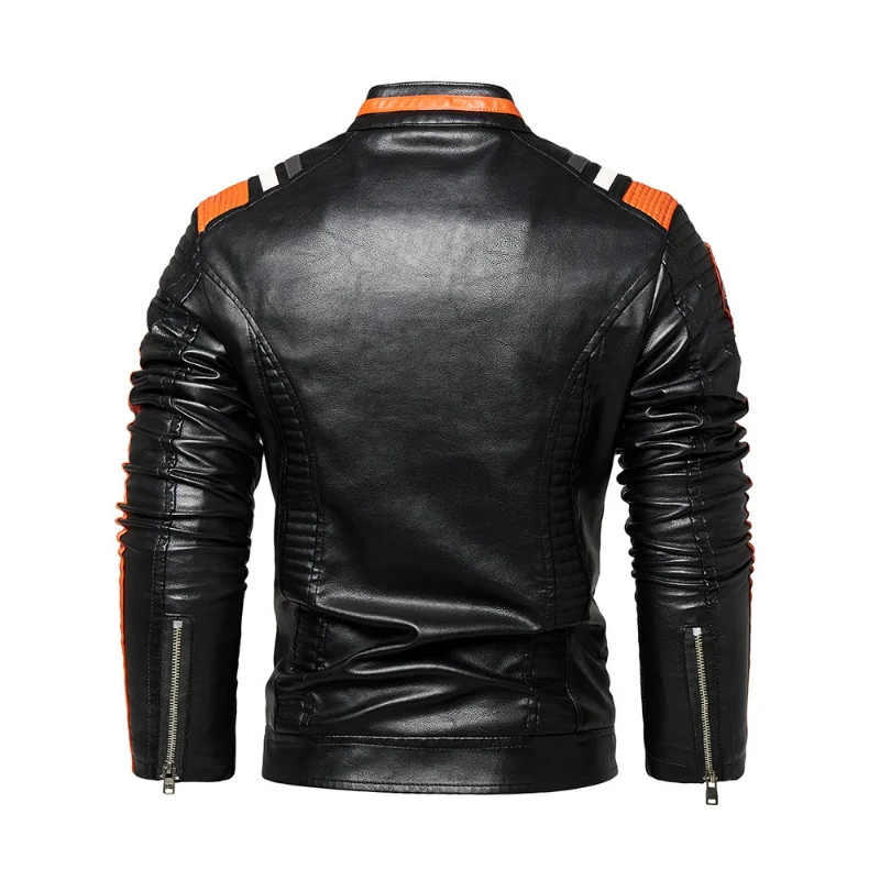 Leather Coat Men Europe and America Autumn and Winter Men's Coat Men's Jacket Men's Coat PU Multi Size Fashion Trend
