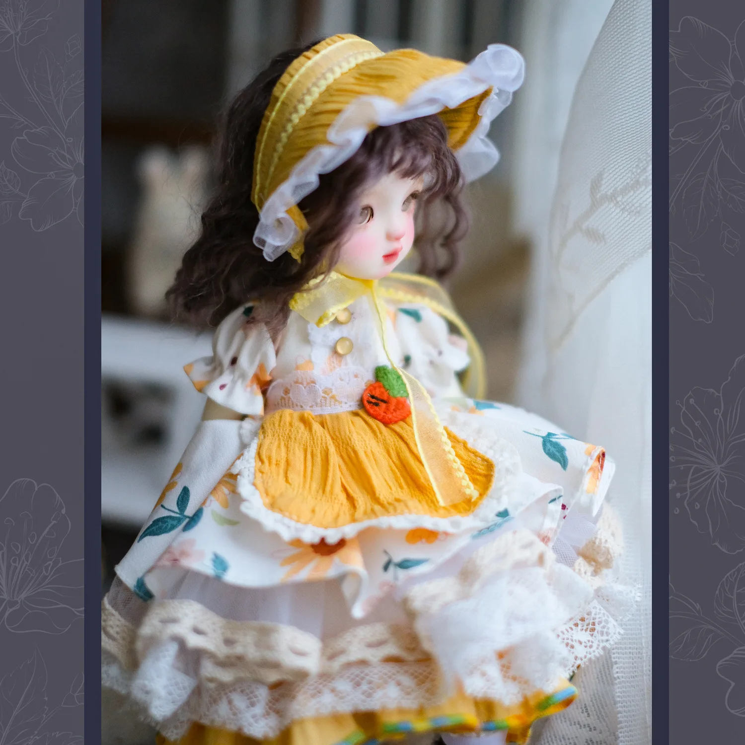 BJD Boneca Roupas com Chapéu Amarelo, Frete Grátis, 1:6