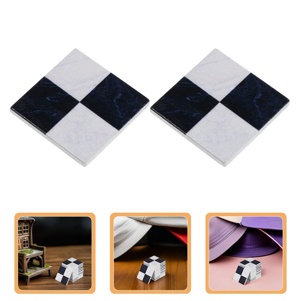 

54Pcs Simulated Wooden Floor Flooring Realistic Miniature Floorboards Easy Install Mini Floor Decor Checkerboard Dollhouse