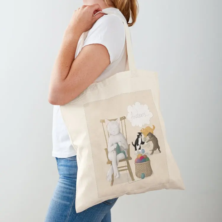 

Of Cats and Yarn Tote Bag Reusable bags Big bag Beach bag Canvas shoulder
