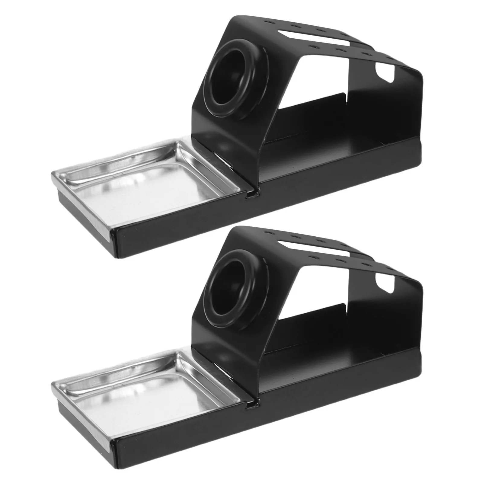 Soldering Iron Stand 2 Pack Stable Desktop Holder for Repair Technicians Black 16x7x6cm