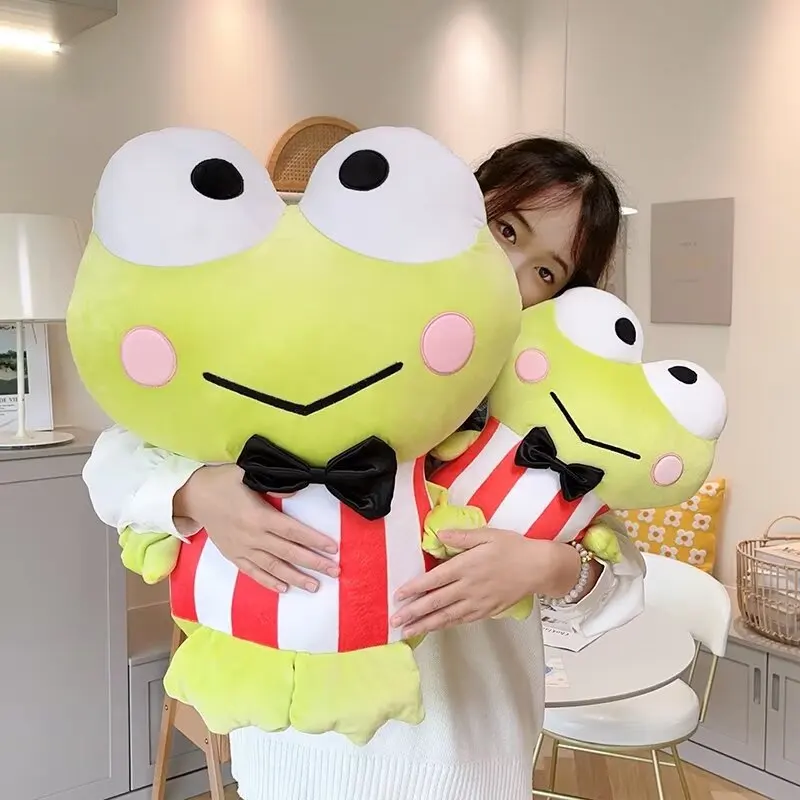 Lovely Sanrio Kero Kero Keroppi Plush Toy Gentleman Big Eyed Frog Plushies Cuddly Pillow Kero Kero Keroppi Stuffed Doll Kid Gift