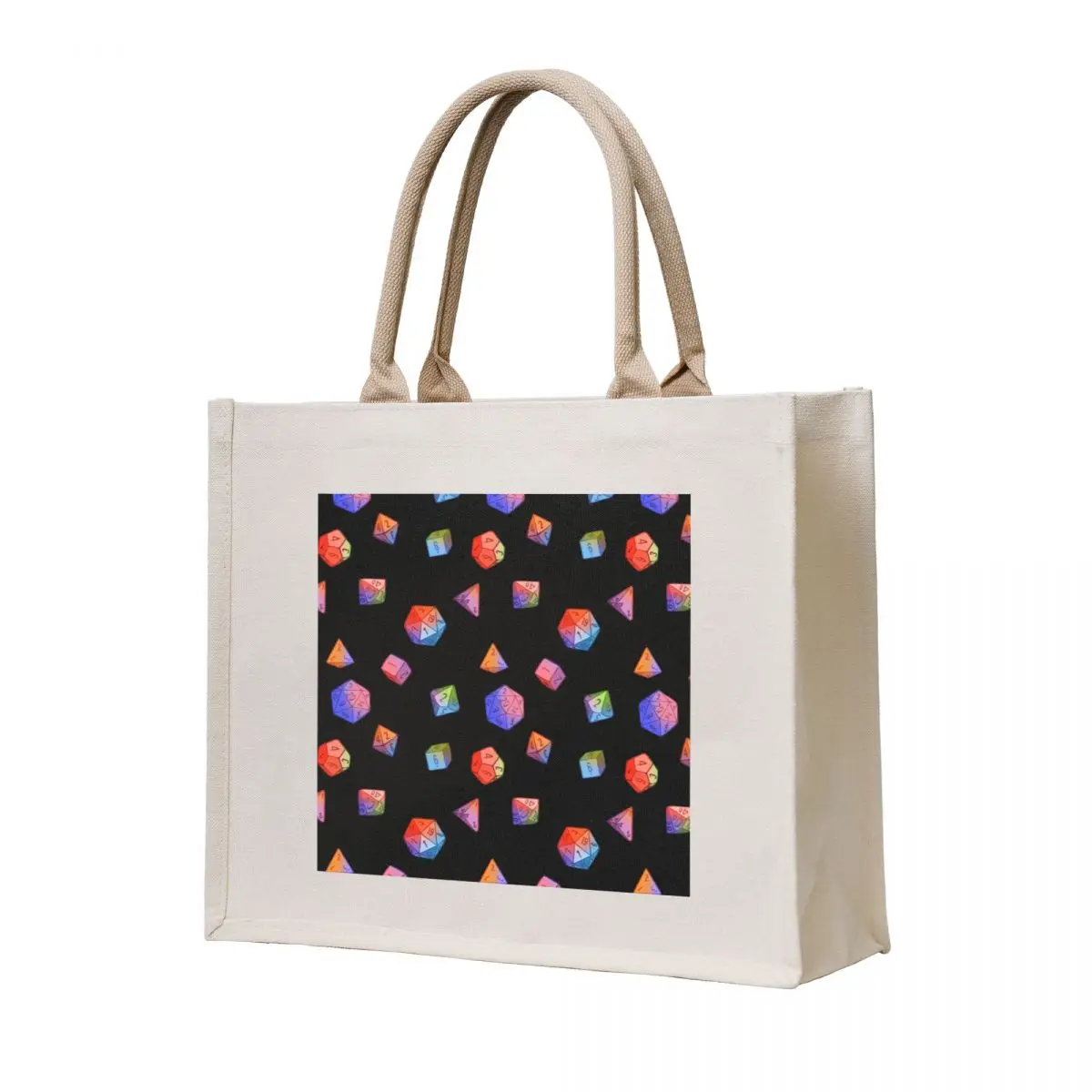 

Rainbow Dice Tote Bag reusable grocery bags Lady bags cute tote bag tote bag men's