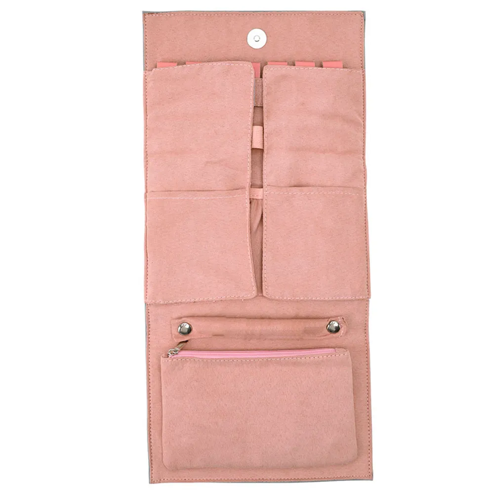 

Multifunction Foldable Travel Jewelry Organizer Bag Soft Interior Storage Roll Case Portable Jewelry Holder for Vacation