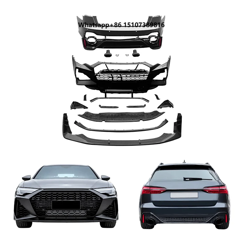 2019-2024 New Car Modification Upgrade Sport Front Rear Bumper Body Kit with Fog Light Grille Bolt-On Car Upgrade for A6
