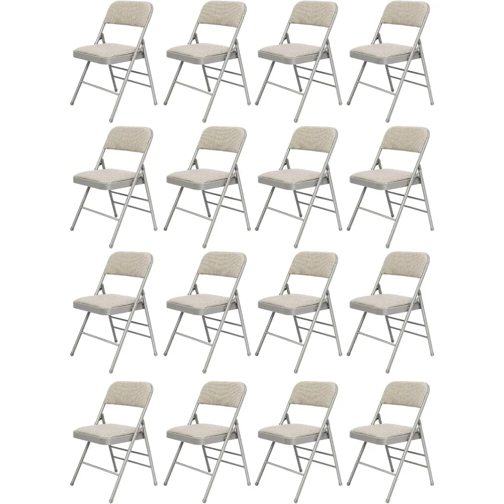 

16 Pack Folding Chairs with Fabric Padded Cushion, Fabric Dining Chair Set Portable Indoor Outdoor Stackable Folding Chair