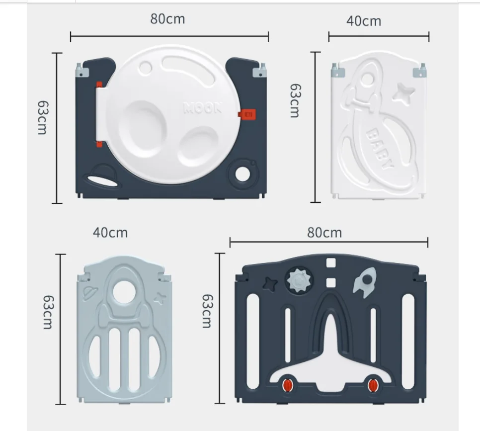 Yuanyile 12+2 Hochwertiger Sicherheits-Kinderspielzaun, attraktiver Kunststoff-Babyspielplatz für den Innenbereich, Baby-Laufstall