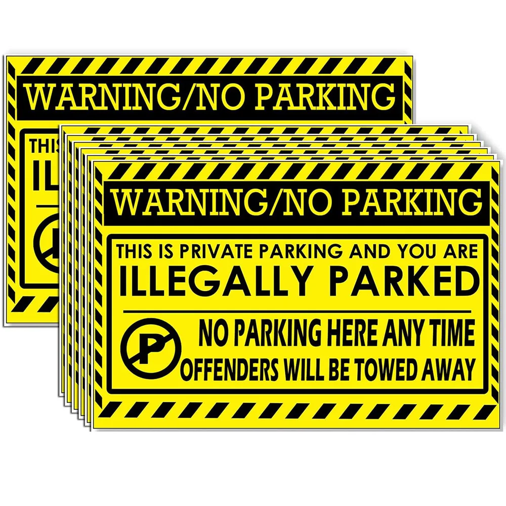 

25 No Illegal Parking Sticker Notices, 5x8 inch Large Illegal Parking Warning and Trailer Labels for Vehicles Illegally Parking