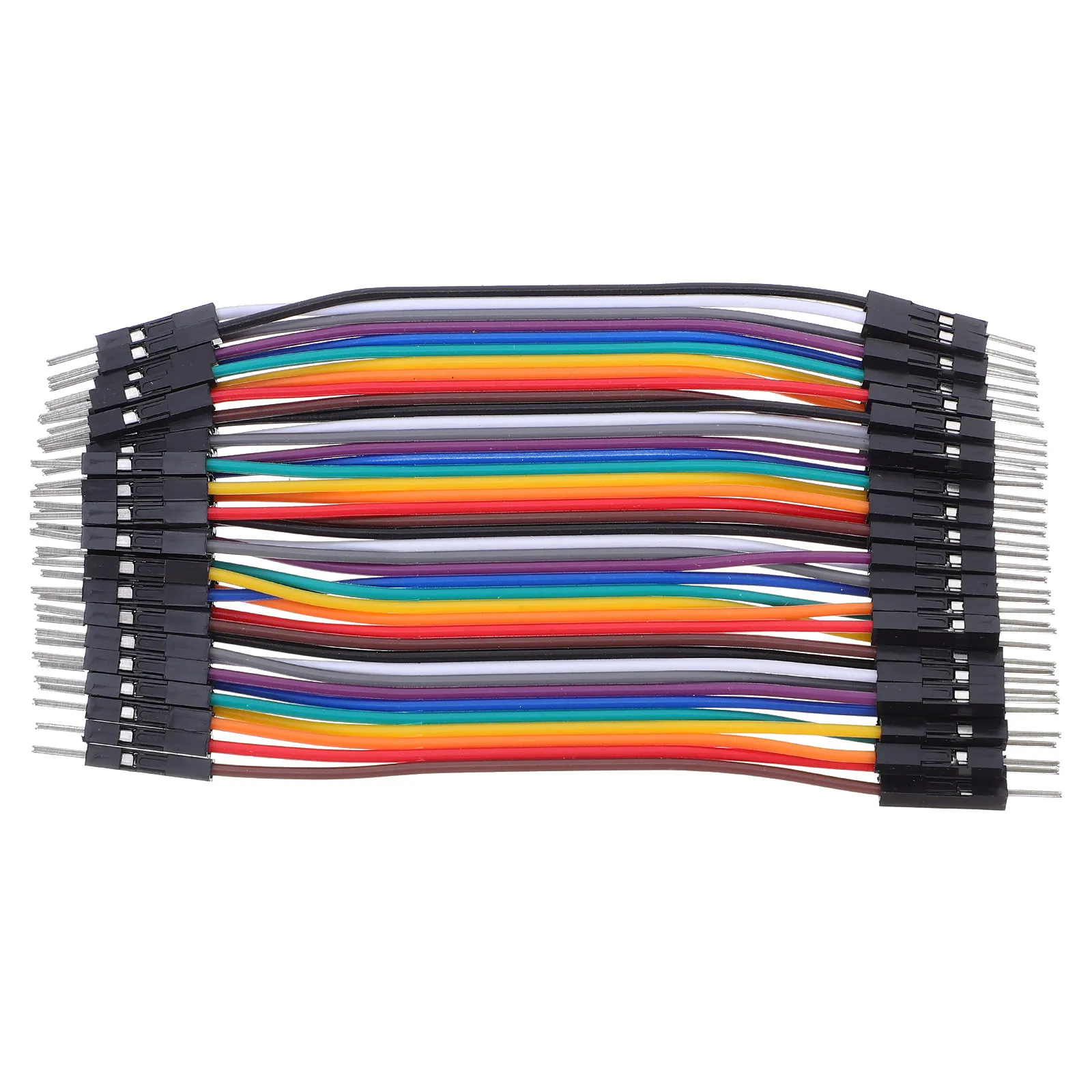 

Набор из 40 разноцветных соединительных проводов (шнурки) длиной 10 см (шаг 10 см) для макетных плат и прототипирования электронных схем Raspberry