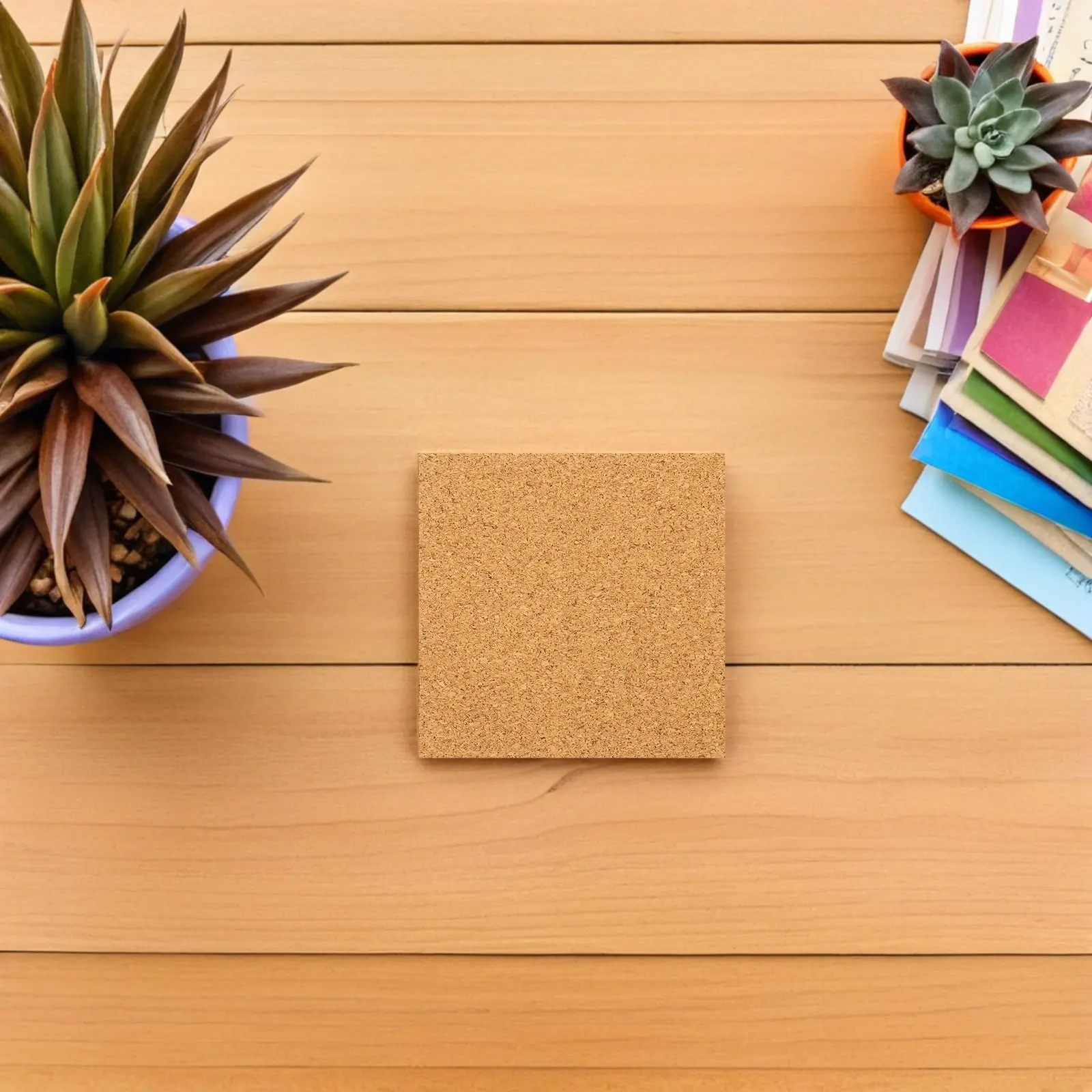 45Pcs Self Adhesive Cork Squares Smooth Surface Sticky Cork Board Tiles DIY Coasters Craft Supplies Cup Mats Coaster Bottoms