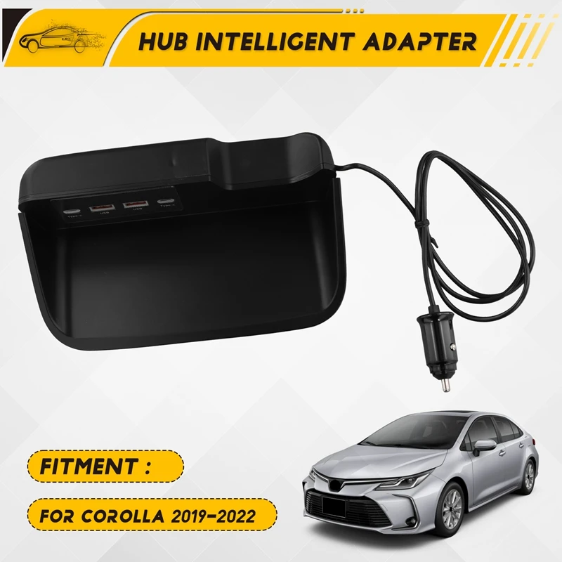 Car Docking Station Quick Charging For Toyota Corolla 2019-2022 USB Hub Intelligent Adapter Powered Splitter