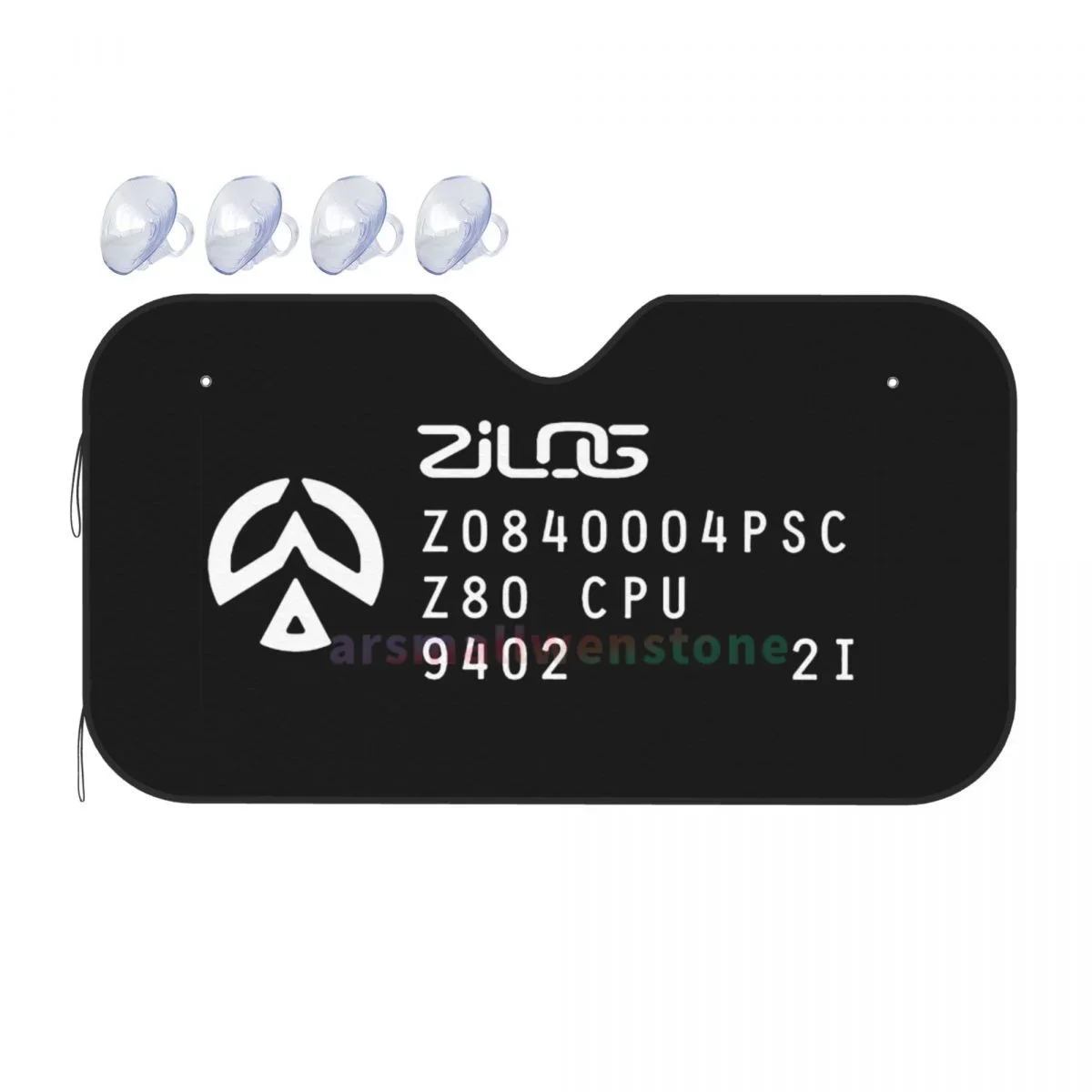 

Zilog Z80 Microprocessor Markings Car Reflective Sun Blocker Fits Small Sedans, Mini SUVs Standard Sunsha Car Accessories