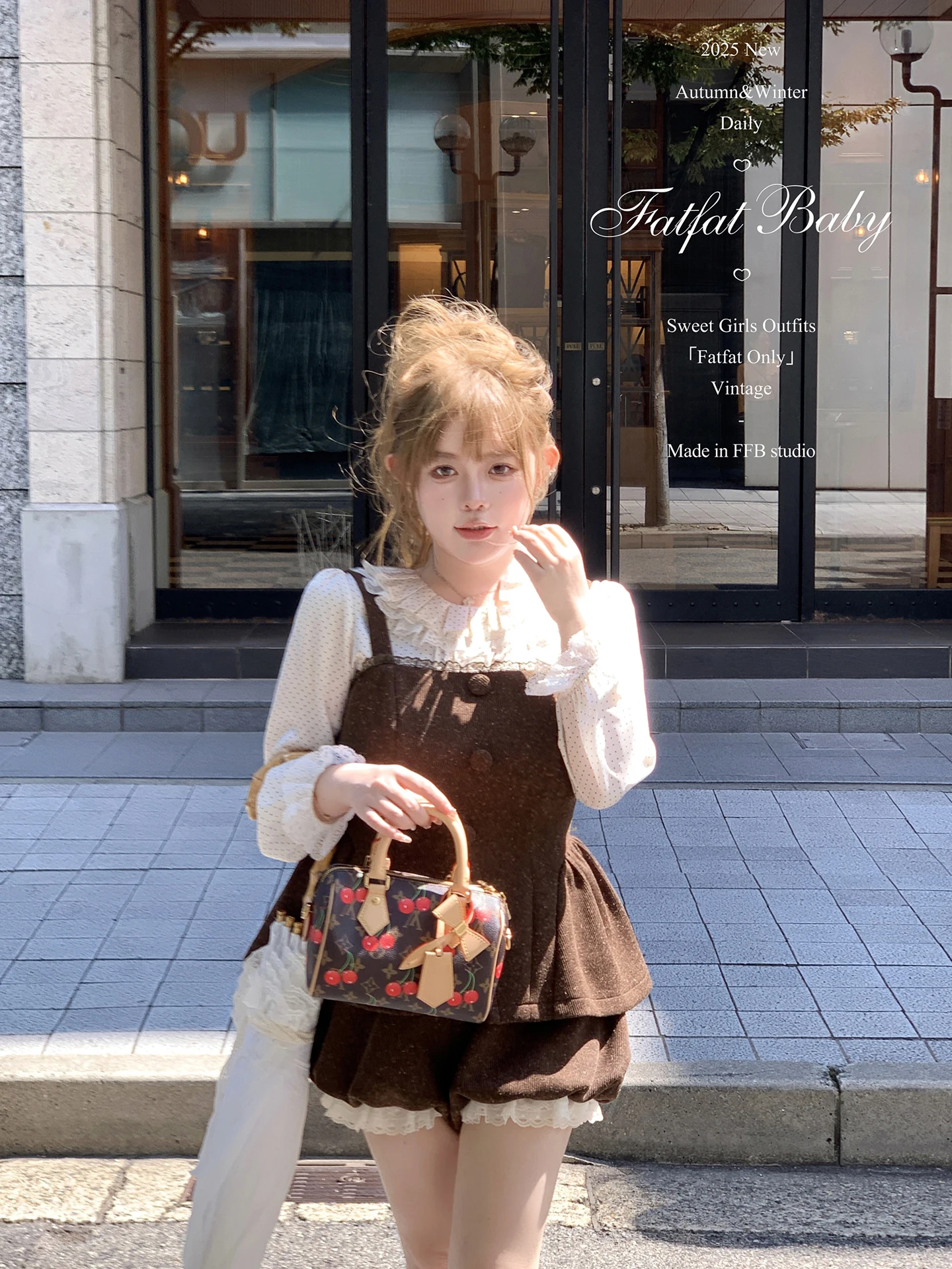 

Комплект женской одежды Fatfaaby Original в стиле середины века: брюки с цветочным принтом и топ, средней длины, с высокой талией, из полиэстера