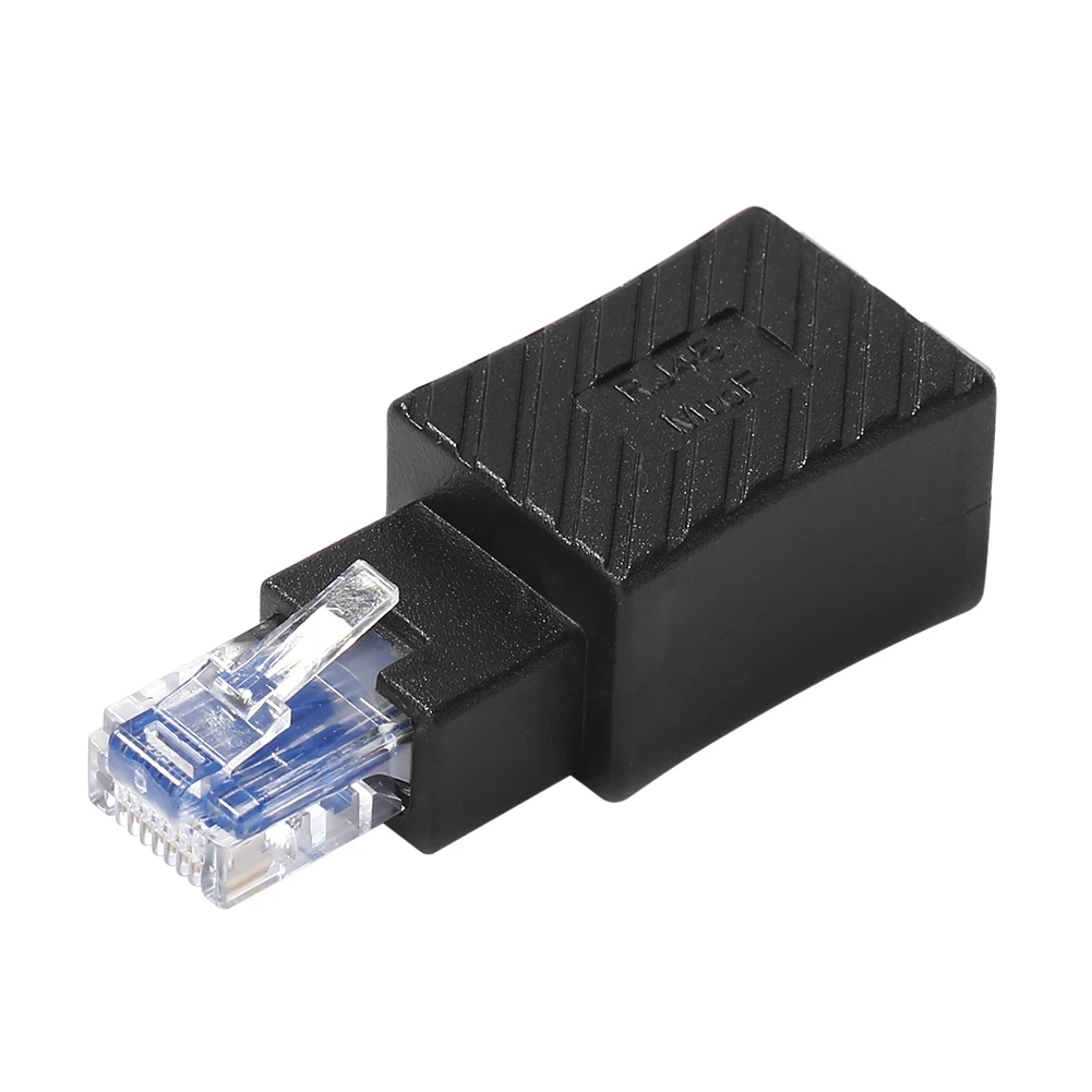 RJ45 ชายหญิง Converter 90 องศาอะแดปเตอร์ LAN Ethernet Connector