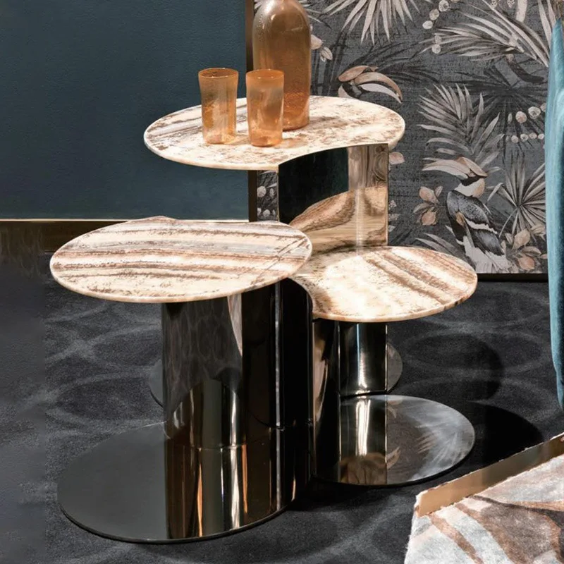 Mesa de centro mãe e filho em mármore