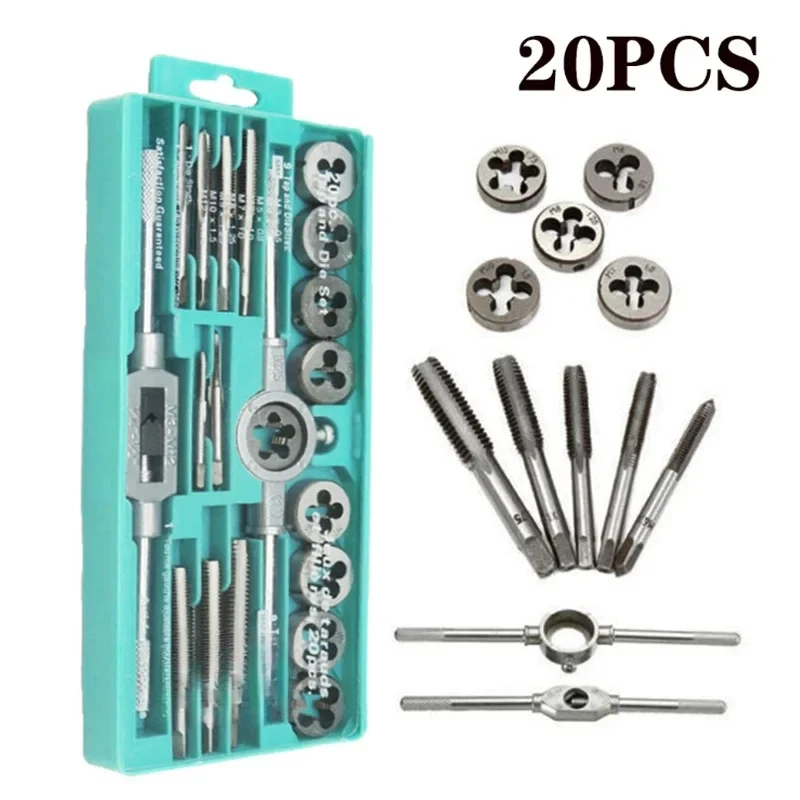 8/12/20Pcs Metric Hand Tap and Die Set Screw Thread Plugs Straight Taper Reamer Tools M3-M12 image 4
