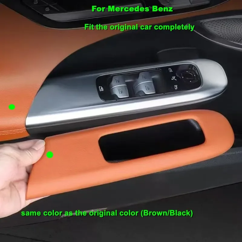 

4 Piece Car Window Lift Switch Button Panel Leather Protective Cover Trim For Mercedes Benz C Class W206 GLC X254 2023 2024 2025