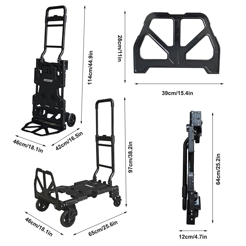 LEADLOONG Portable Foldable Tool Cart with Collapsible Basket
