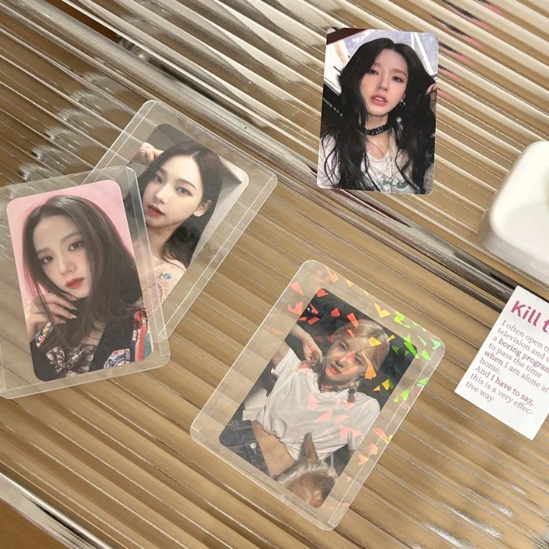 10Pcs Ins Photocard Toploader Liebe Herz Stern Foto Ärmeln Idol Foto Karten Schutzhülle PVC laser transparent Karte Ärmeln – Detail 5