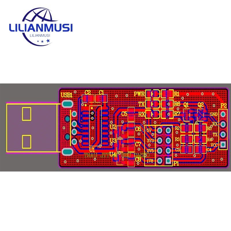 Imagem -03 - Módulo de Porta Serial Ch340 Baixar Depurador Nível Usb para Ttl 5v 3.3v 2.5v 1.8v 10 Pcs