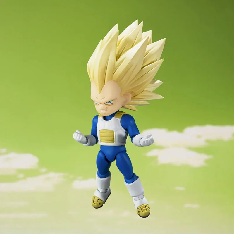 Original BANDAI S.H.Figuarts SHF Super Saiyan 3 Vegeta(MINI) Daima modelo de juguete
