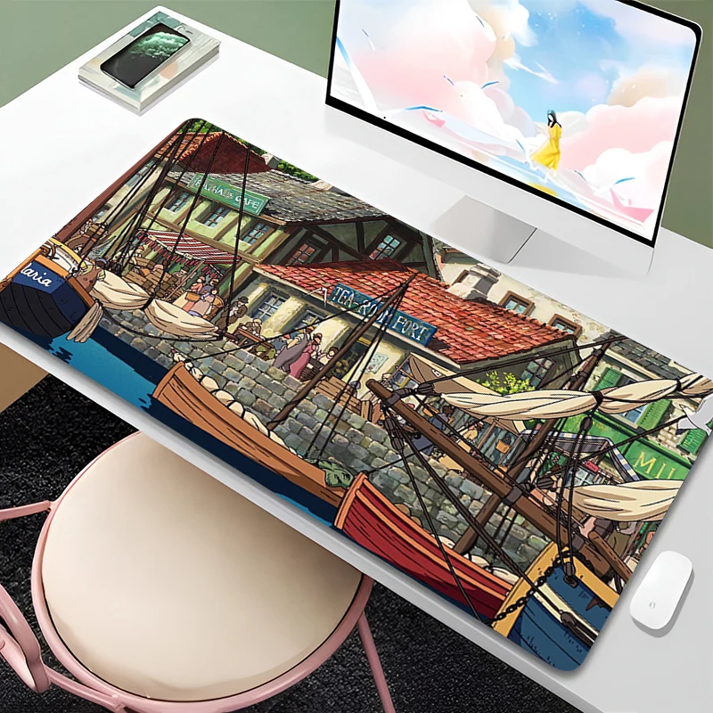 

Mouse Pad Anime Street Kawaii Mousepad Laptop Gaming Accessories Keyboard Pad PC H-Howls Moving C-Castle Gamer Desktop Mouse Mat