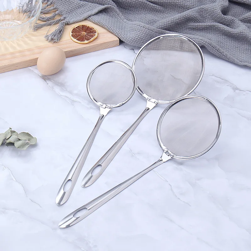 

Stainless Steel Filter Spoon,Household Kitchen Oil Filter Spoon,Multi-purpose Net Slotted Spoon, Ultra-Fine Soy Milk Juice Sieve