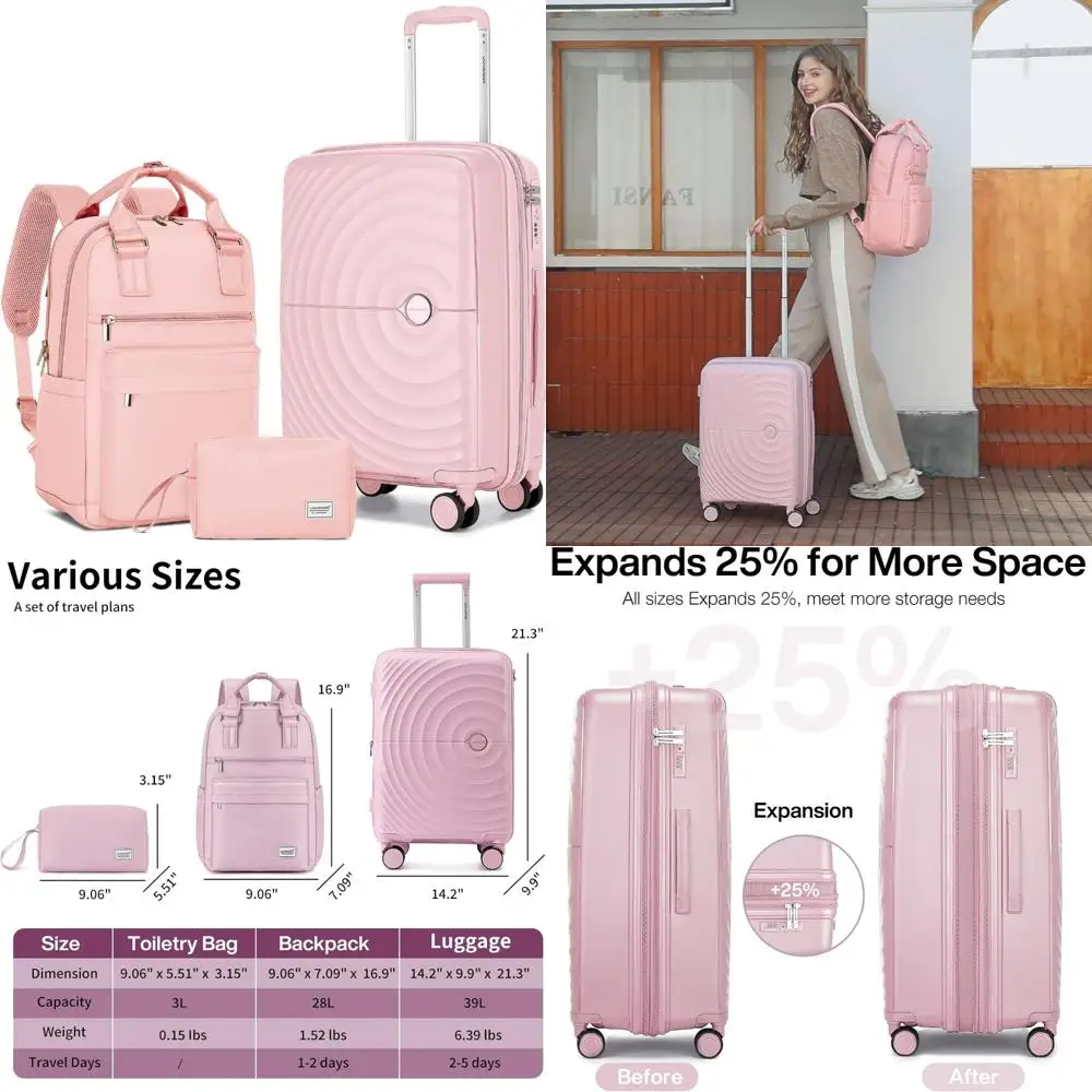 

LARVENDER Carry On Luggage 22x14x9 Airline Approved, Expandable PP 20 inch Carry On Suitcases with Wheels, Lightweight Luggage S