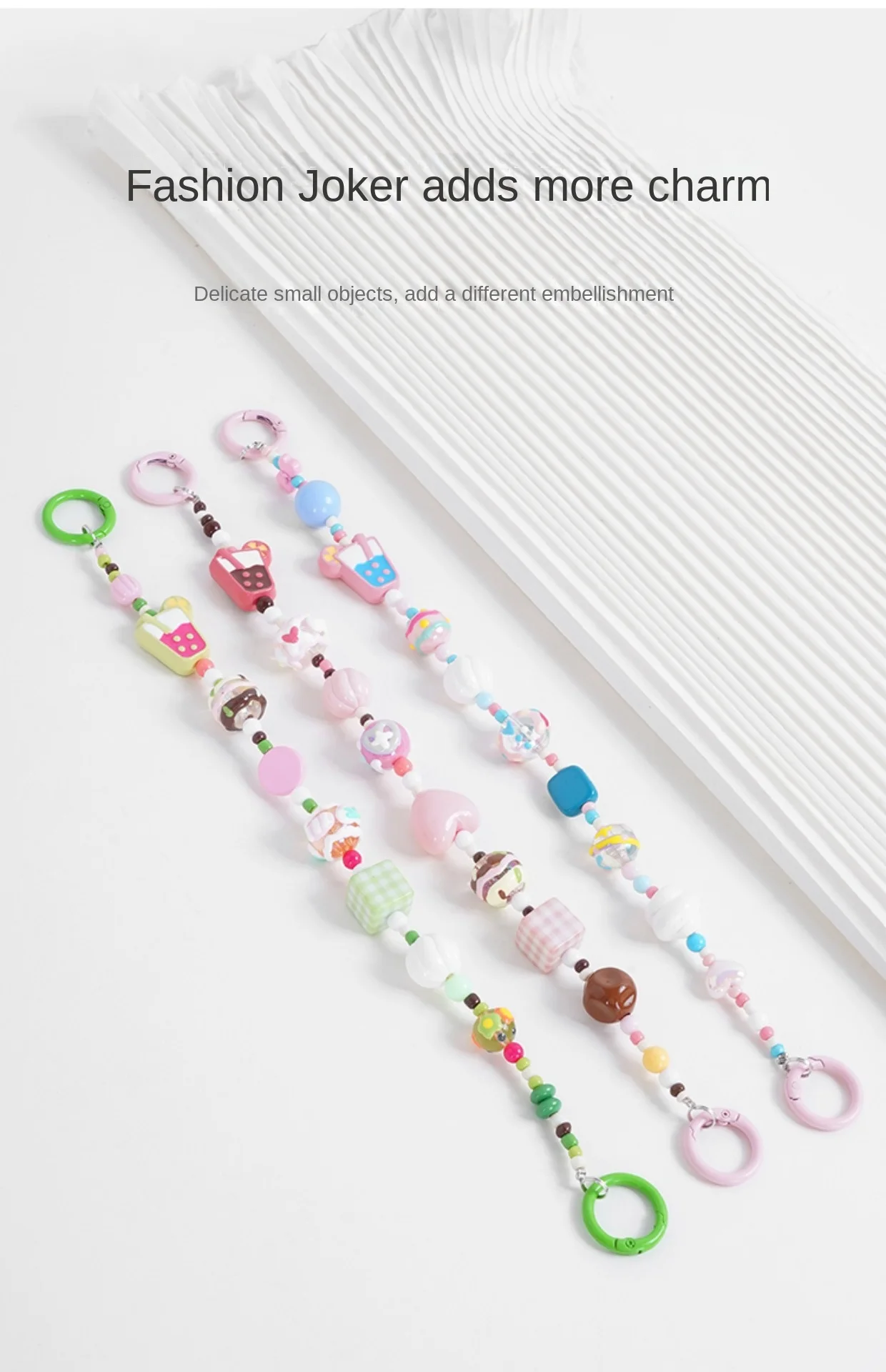 Mini Milk Tea Decorative Chain Long brand Mini Dumpling Buns Ins Accessories Handicraft Workshop keychain pendant