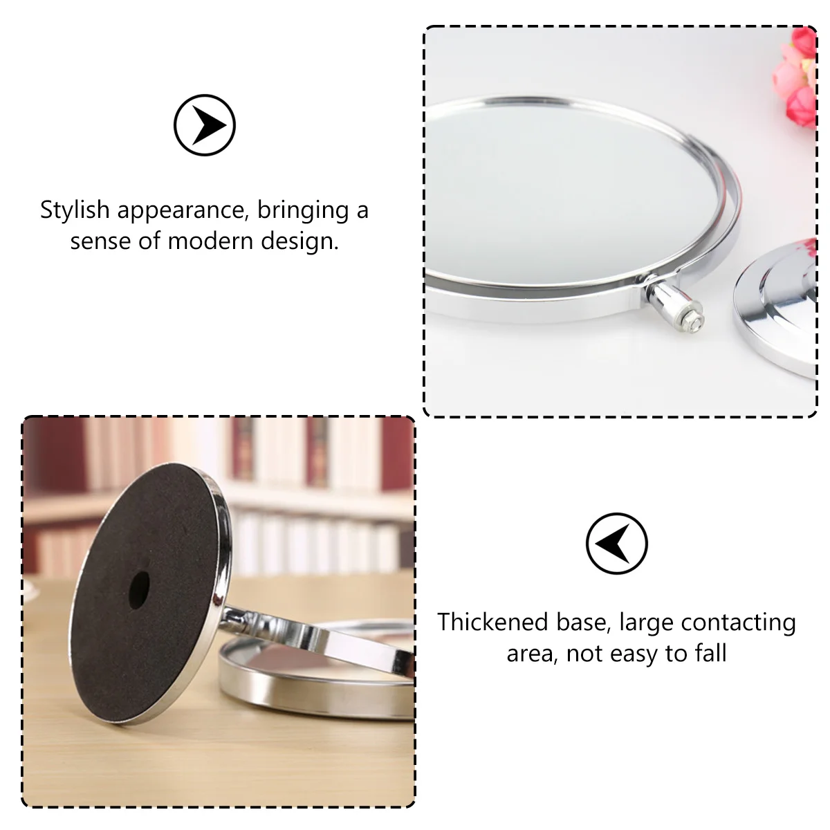 

Clear Swivel Makeup Mirror Wide Application Bathroom Dresser Countertop Personal Makeup Mirrors Stand Up Mirror