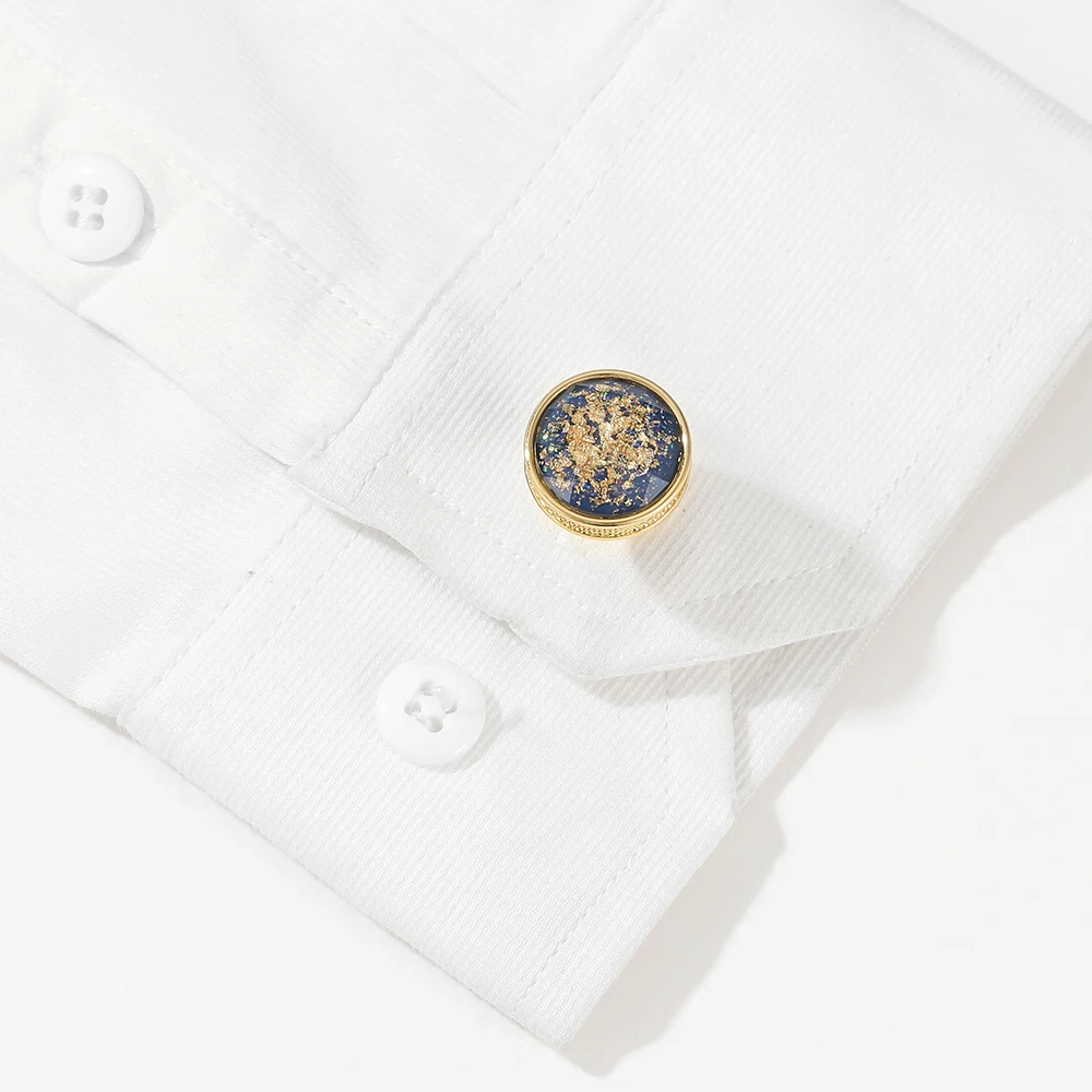 Men\'s Cufflinks TOMYE XK22S003 Personalized Gold Color Round Formal Shirt Cuff Links Button for Custom Wedding Gifts Jewelry